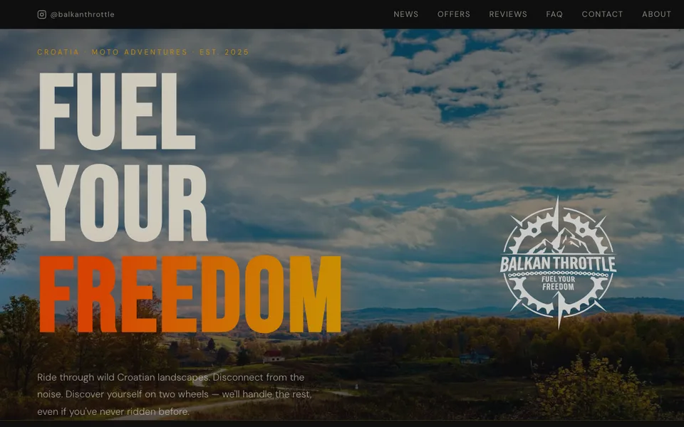Snímek webu: Balkan Throttle