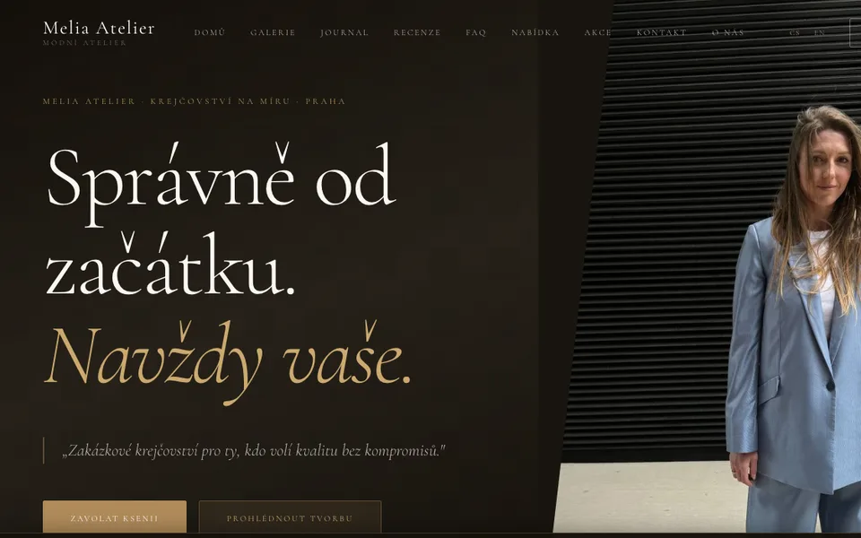 Snímek webu: Melia Atelier