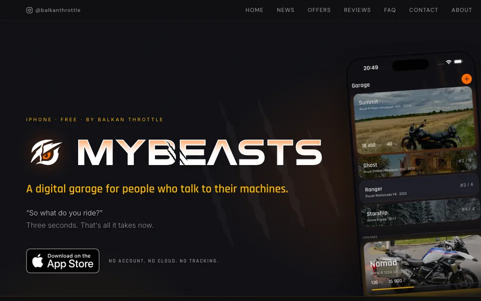 Snímek webu: MyBeasts